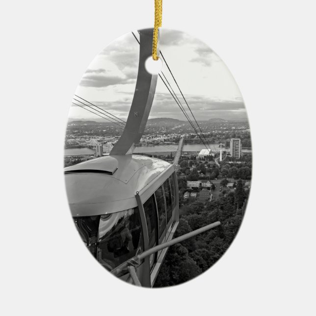 Portland Aerial Tram Ceramic Tree Decoration (Front)