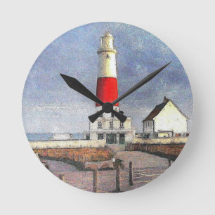 Portland Bill Lighthouse Round Clock