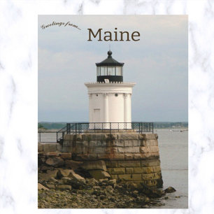 Portland Breakwater Light South Portland Maine USA Postcard