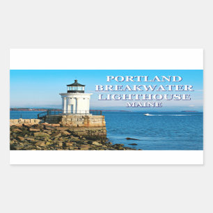 Portland Breakwater Lighthouse, Maine Rectangular Sticker