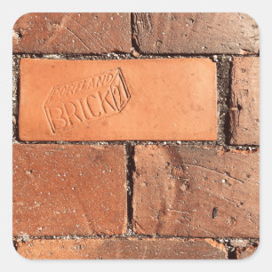 portland brick sidewalk square sticker