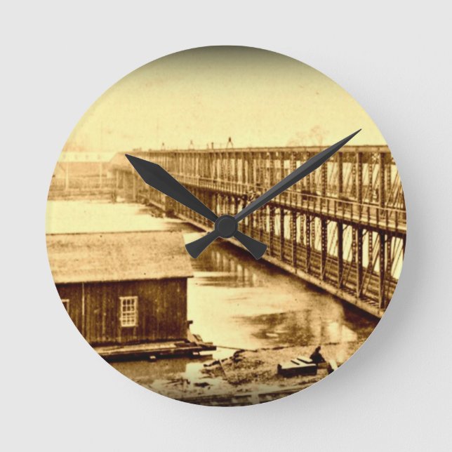 Portland Bridge Antique 1890 Round Clock (Front)