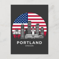 Portland City Oregon American Flag