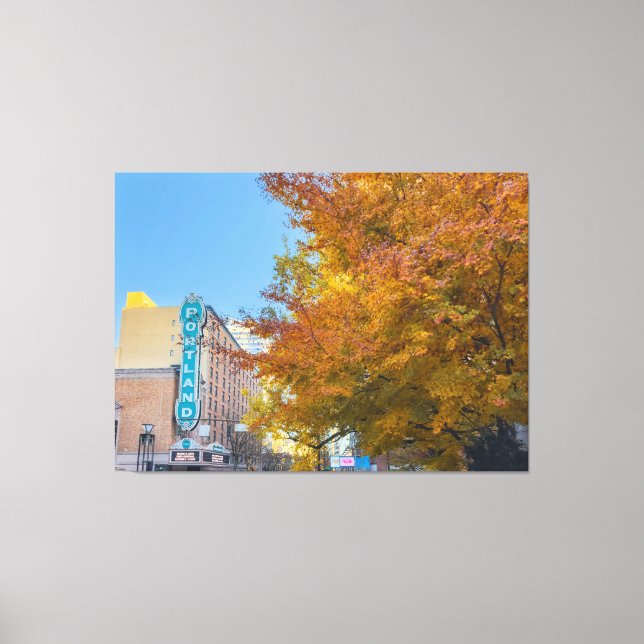 Portland Cityscape in Autumn  Canvas Print (Front)