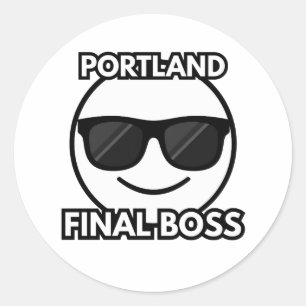 Portland Final Boss Cool Face Emoji Sticker