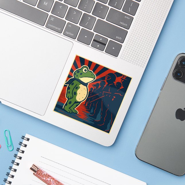 Portland Frog Protest (Laptop w/ iPhone)