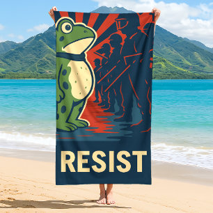 Portland Frog Protest Beach Towel