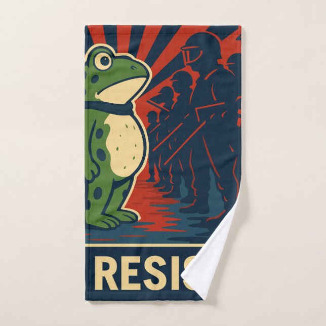 Portland Frog Protest Hand Towel (Hand Towel)