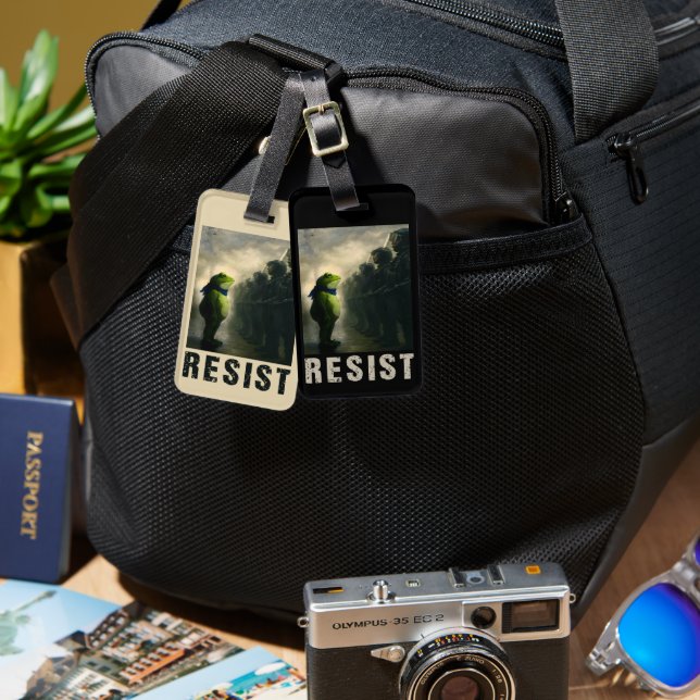 Portland Frog Protest Luggage Tag (Front & Back)