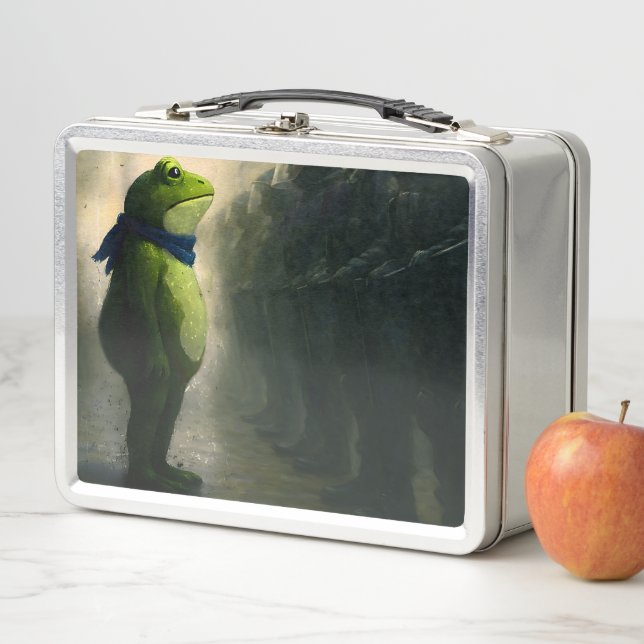 Portland Frog Protest Metal Lunch Box (In Situ)