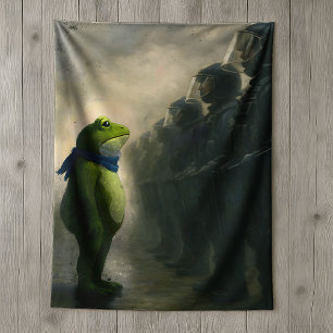 Portland Frog Protest Sherpa Blanket