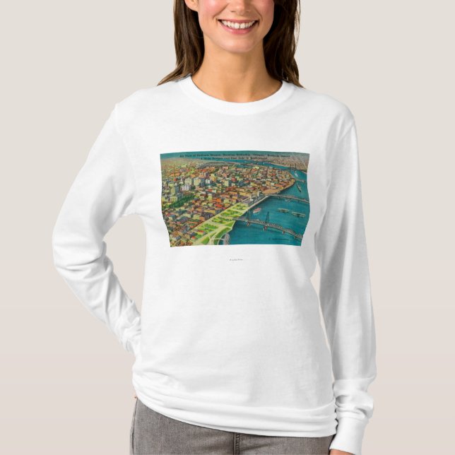 Portland from Air showing Bridges and T-Shirt (Front)
