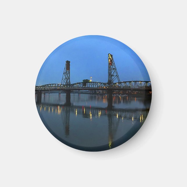 Portland Hawthorne Bridge #2 Round Magnet (Front)