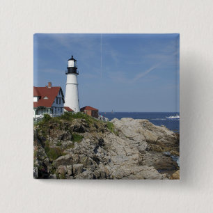 Portland Head Light, Cape Elizabeth,Maine, 15 Cm Square Badge