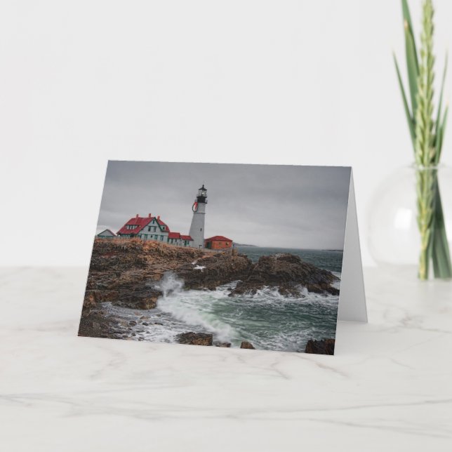 Portland Head Light Christmas Card (Front)