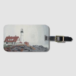 Portland Head Light in Fog Luggage Tag