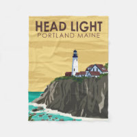 Portland Head Light Maine Vintage Art