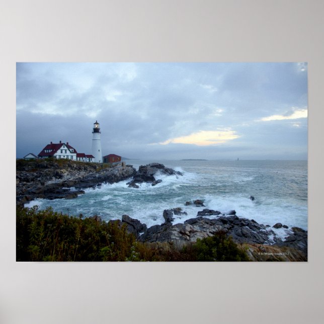 Portland Head Lighthouse at sunrise Poster (Front)