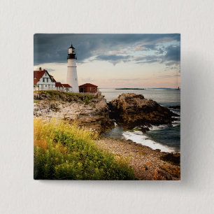 Portland Head Lighthouse Cape Elizabeth, Me 15 Cm Square Badge