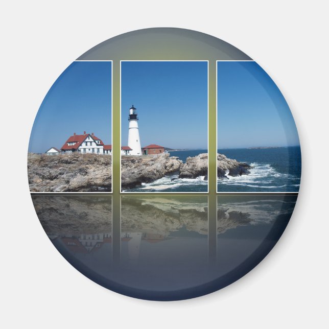 Portland Head Lighthouse Cut Up Magnet (Front)