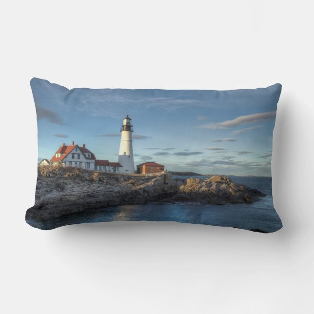 Portland Head Lighthouse Lumbar Cushion (Front)