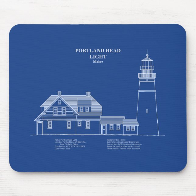 Portland Head Lighthouse - Maine – AD Mouse Pad (Front)