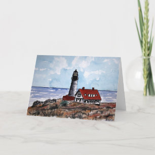 portland head lighthouse maine greeting card