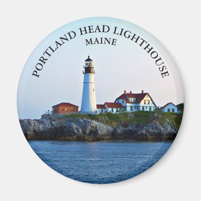 Portland Head Lighthouse, Maine Round Magnet (Front)