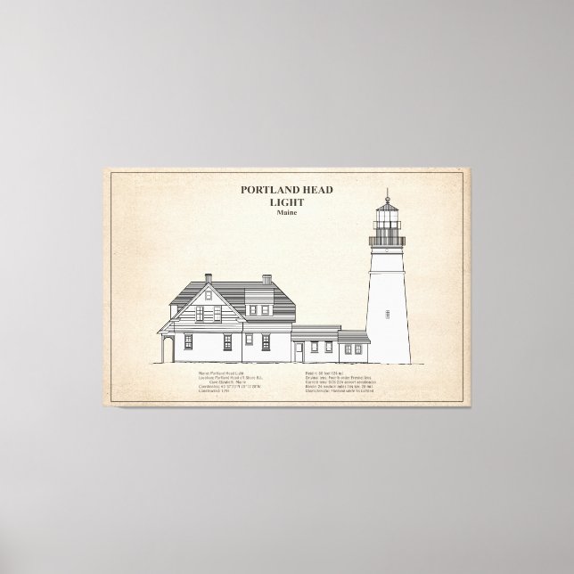 Portland Head Lighthouse - Maine - SBD Canvas Print (Front)