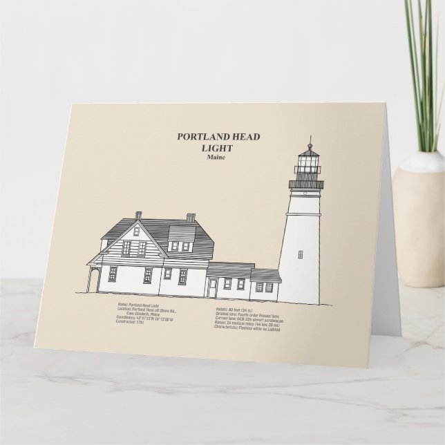 Portland Head Lighthouse - Maine - SBD Thank You Card (Front)