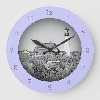 Portland Head Lighthouse Maine Sketch Wall Clock