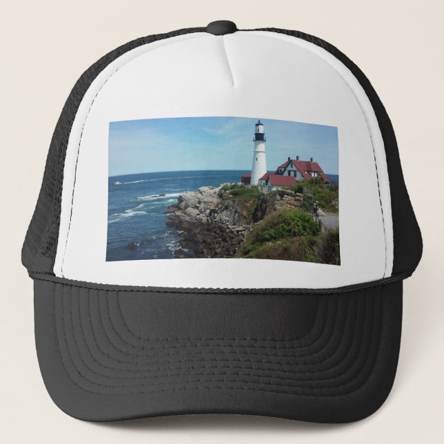 Portland Headlight Lighthouse Trucker Hat (Front)