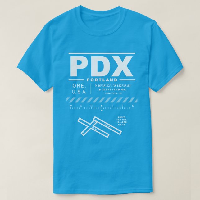 Portland International Airport PDX T-Shirt (Design Front)