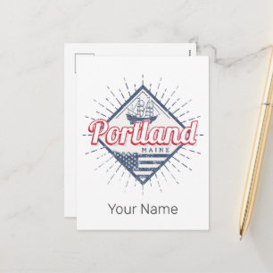 Portland Maine City United States Vintage USA Holiday Postcard