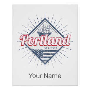 Portland Maine City United States Vintage USA Poster