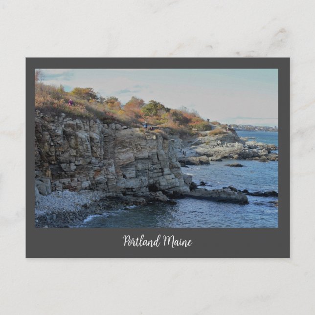 Portland Maine Cliffs Postcard (Front)