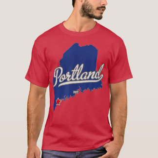 Portland Maine ME Map  T-Shirt