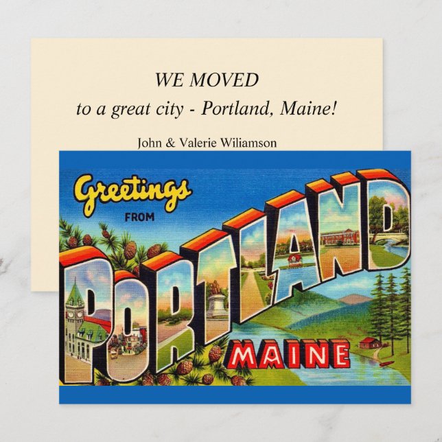 Portland Maine Moving Announcement (Front/Back)