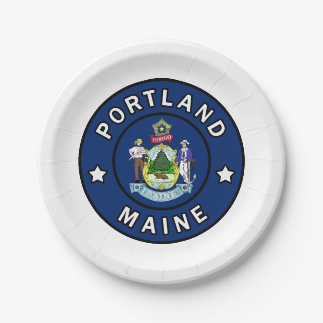 Portland Maine Paper Plate (Front)