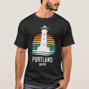 Portland Maine Retro Vintage Lighthouse Idea 1 T-Shirt