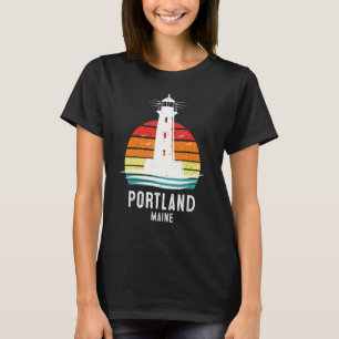 Portland Maine Retro Vintage Lighthouse Idea Desig T-Shirt