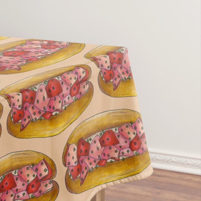 Portland Maine Seafood Lobster Roll Sandwich Food Tablecloth (In Situ)