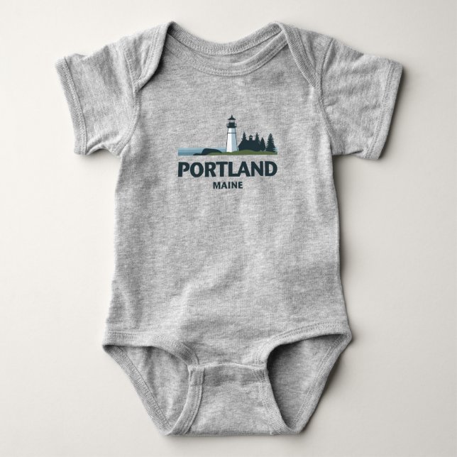 Portland Maine United States Baby Bodysuit (Front)