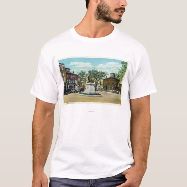 Portland, MaineLongfellow Monument and Square T-Shirt (Front)