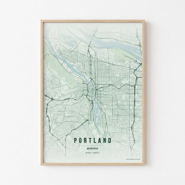 Portland Map Forest Print Oregon Wallart Poster (Creator Uploaded)