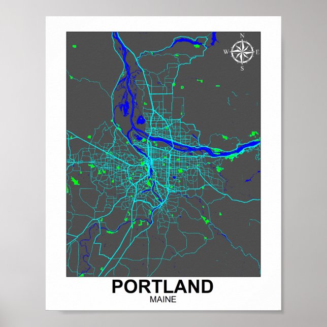Portland Map Poster (Front)