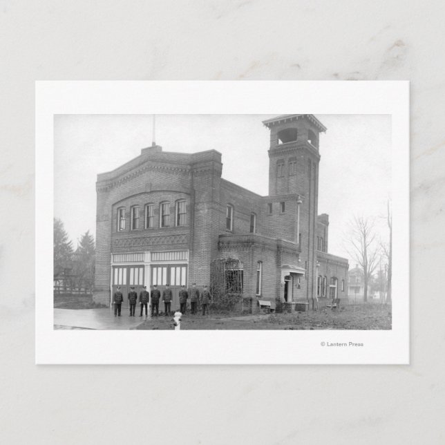 Portland, OR Fire Station View and Tower Postcard (Front)