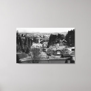 Portland, OR Town View from City Park Canvas Print