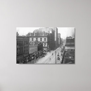 Portland, OR View of Third Street Photograph Canvas Print