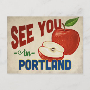 Portland Oregon Apple - Vintage Travel Postcard